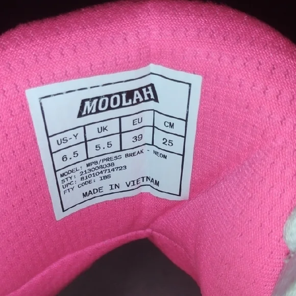 Moolah Girls High-Top Sneakers - White, Pink, Yellow Size 6.5y - Picture 11 of 11